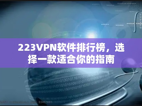 223VPN软件排行榜,选择一款适合你的指南 223VPN软件排行榜,选择一款适合你的指南